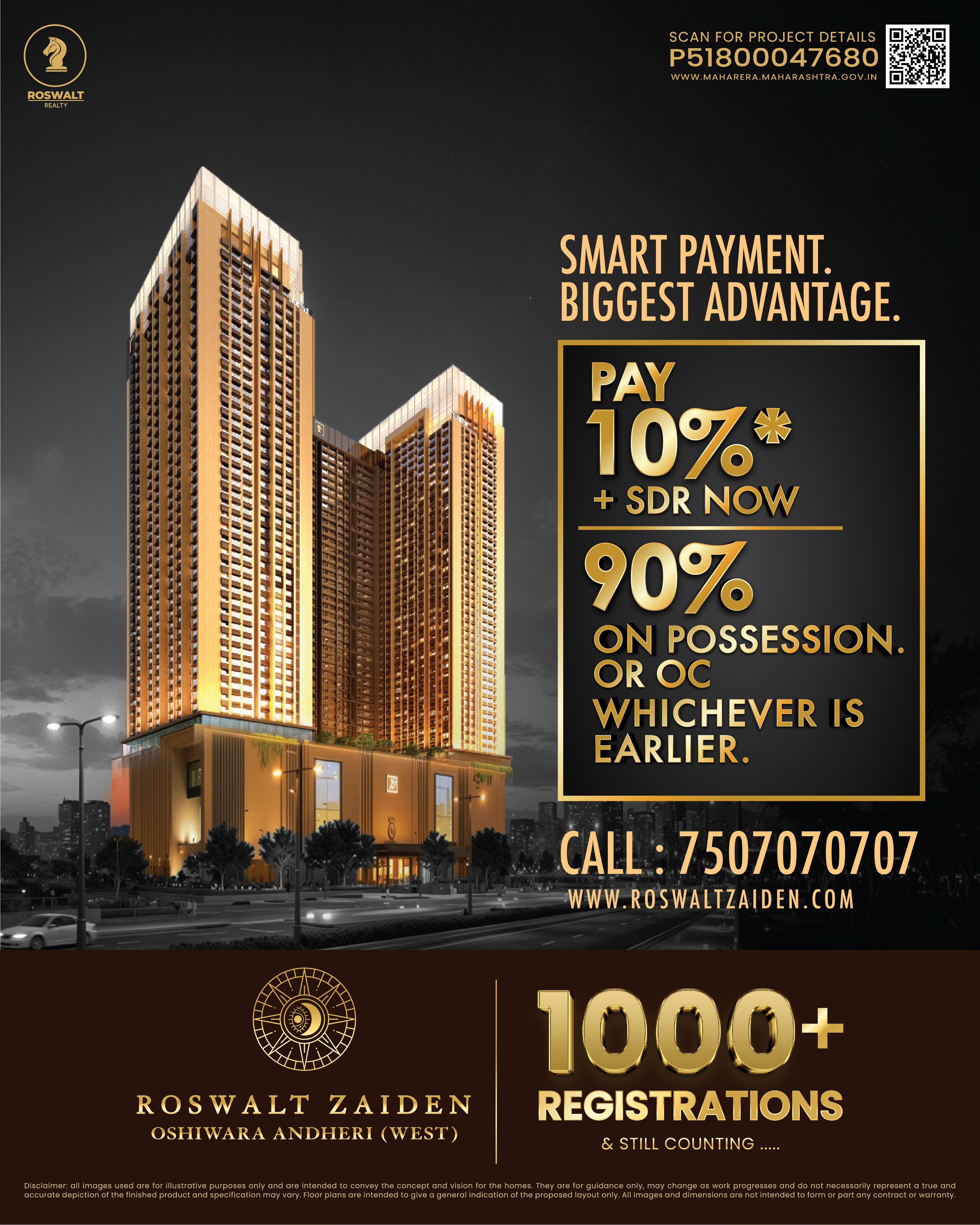 2 BHK Apartment at Roswalt Zaiden - 640 sq.ft.