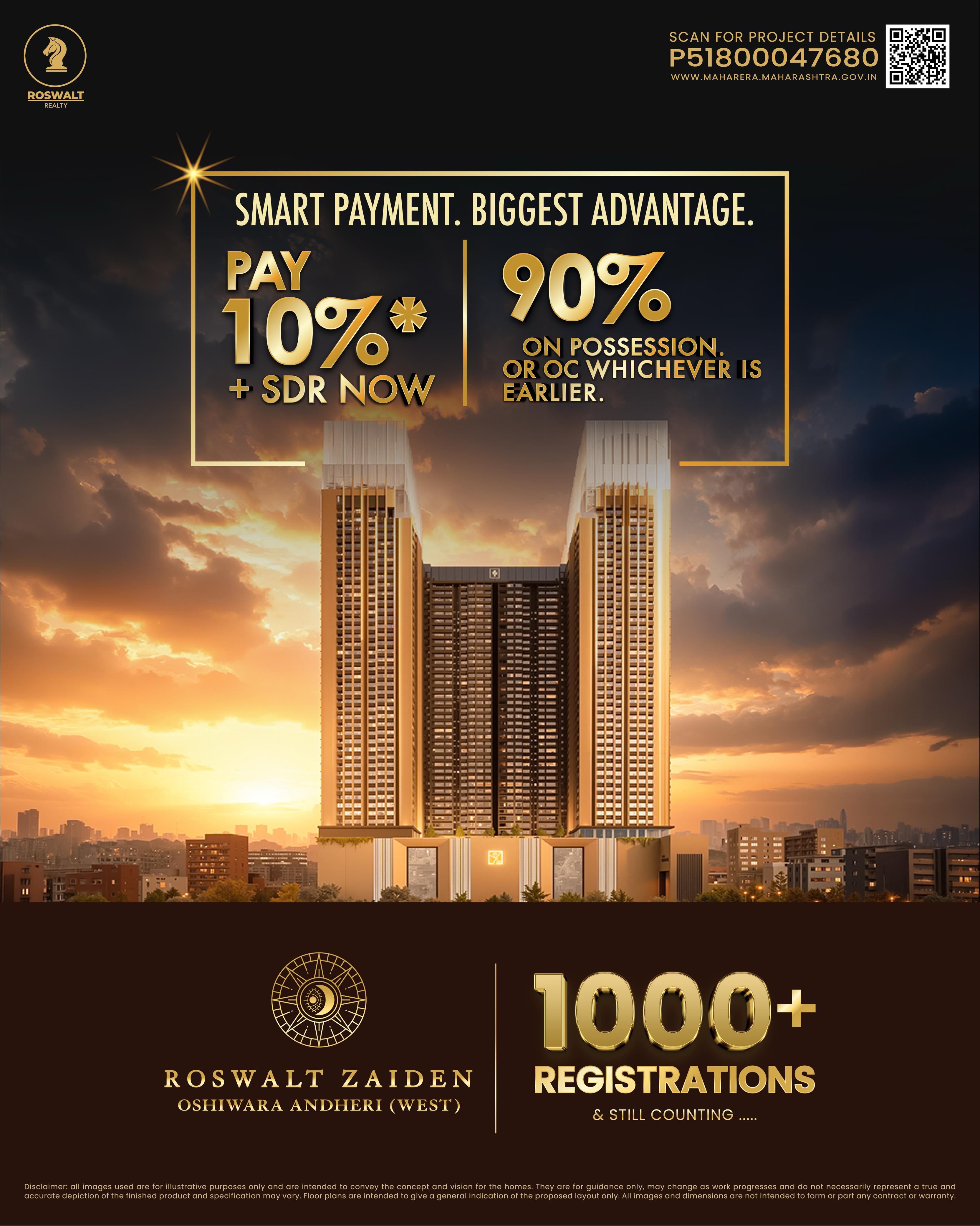 2 BHK Apartment at Roswalt Zaiden - 676 sq.ft.